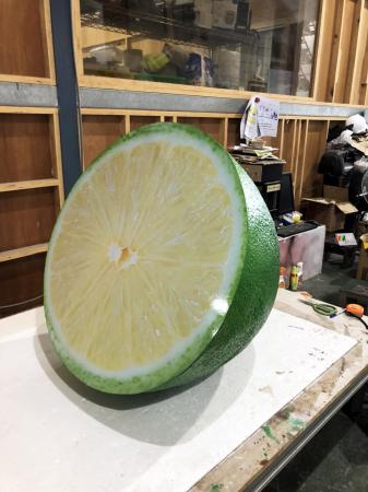 放大檸檬保麗龍雕刻